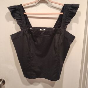 Torrid Lovesick NWT Black Flutter Sleeve Smocked Corset Top Sz 3X (22/24) Casual